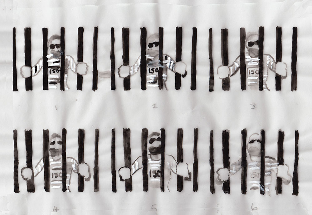 Film stills from artist Emilia Izquierdo's experimental film Cage, 2014. Frame by frame animation.