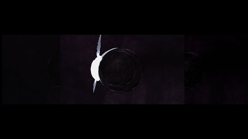 Film still from artist Emilia Izquierdo's experimental Film Eclipse, 2017. NASA sounds. Hand drawn animation.